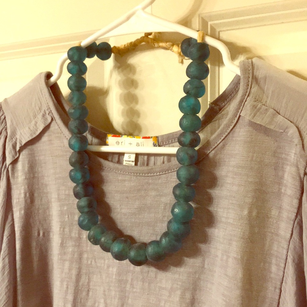 Beautiful Turquoise Glass Bead Necklace